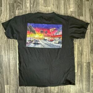 In-N-Out Burger California Graphic T-Shirt Black Large Sunset Cars Palm Trees